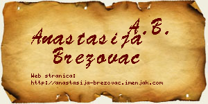 Anastasija Brezovac vizit kartica